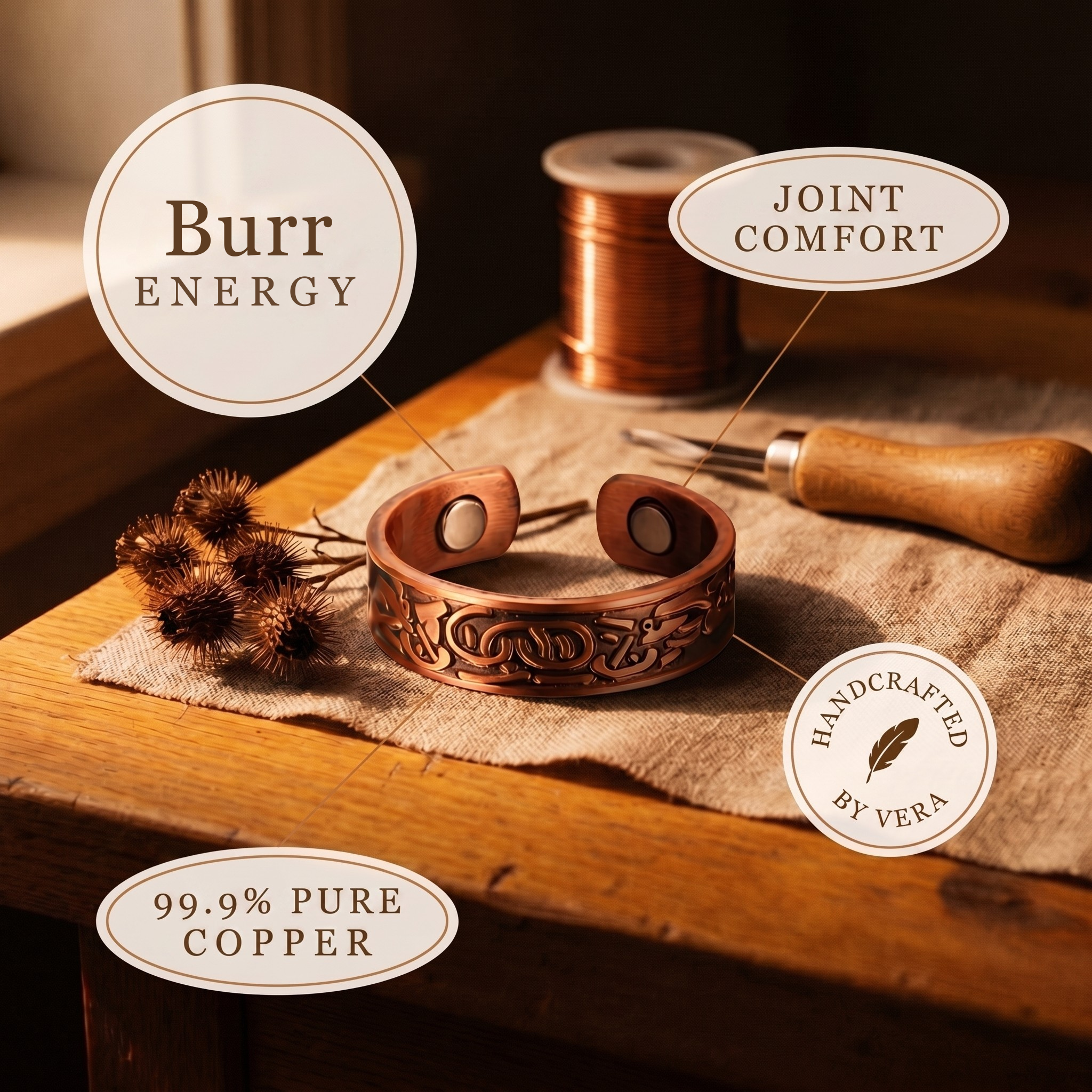 Burr Copper Ring