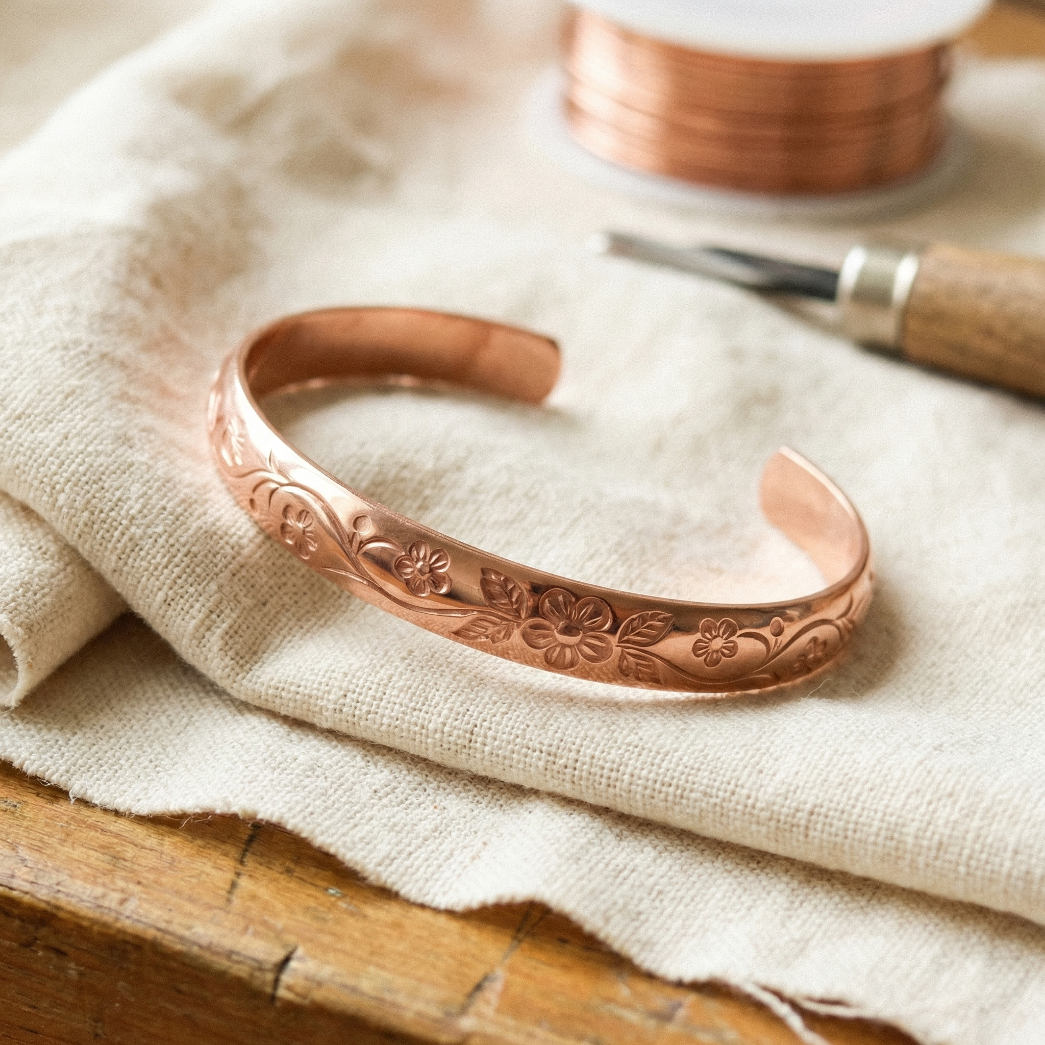 Copper Soul Bloom Copper Bracelet
