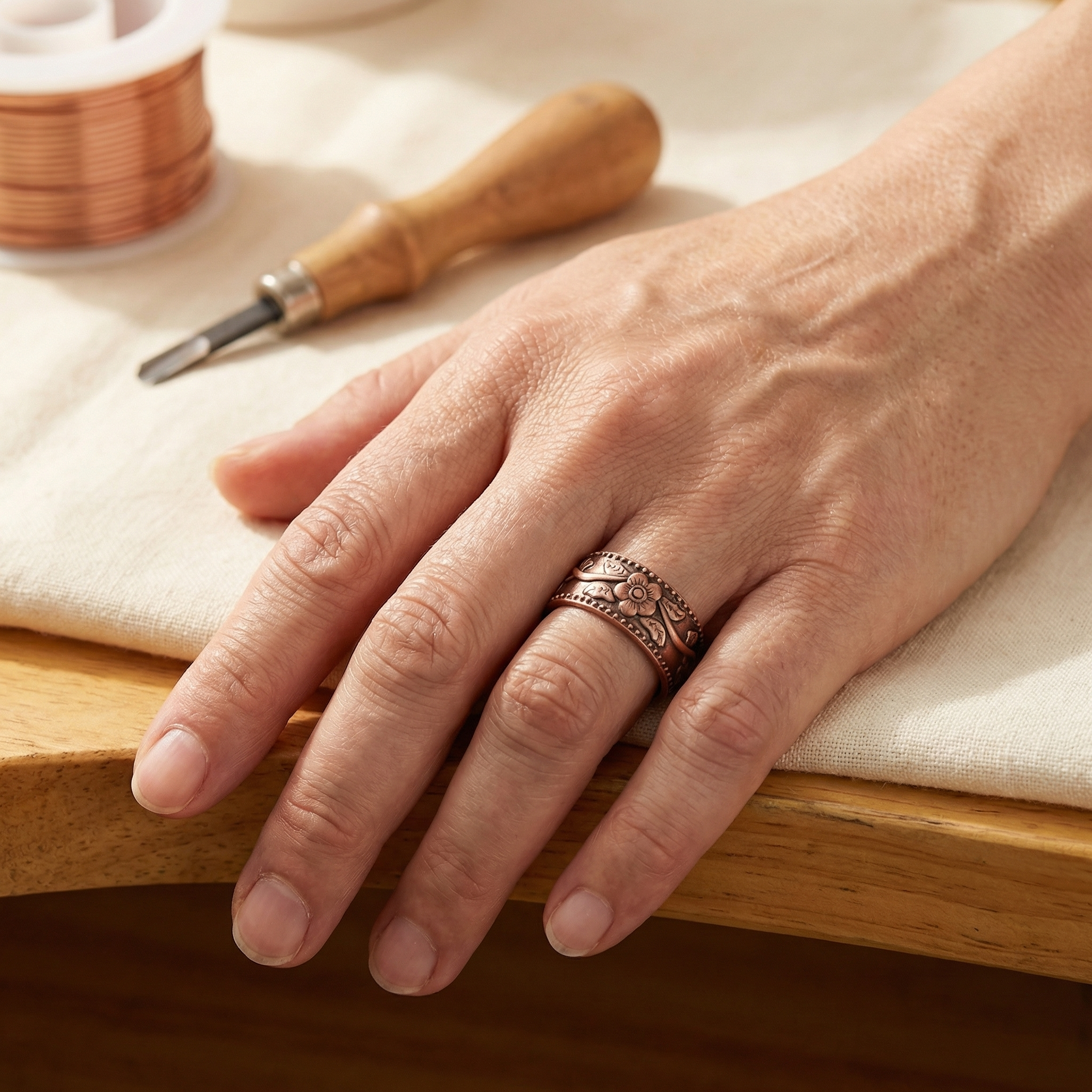 Petal Copper Ring