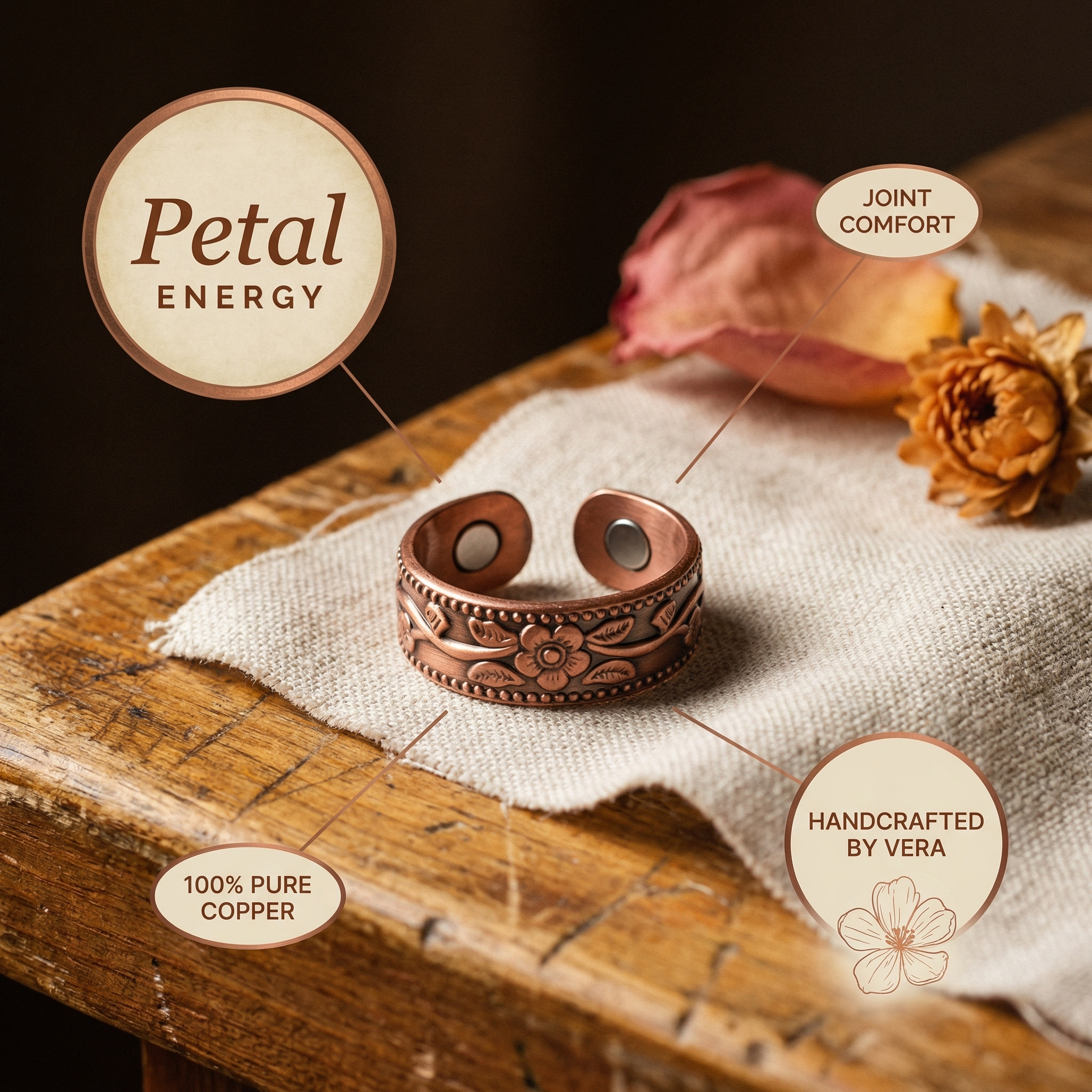 Petal Copper Ring