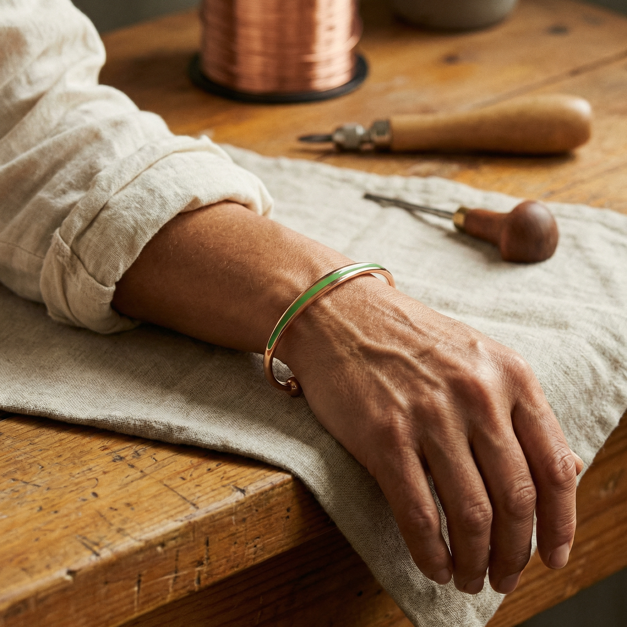 Jade Copper Bracelet