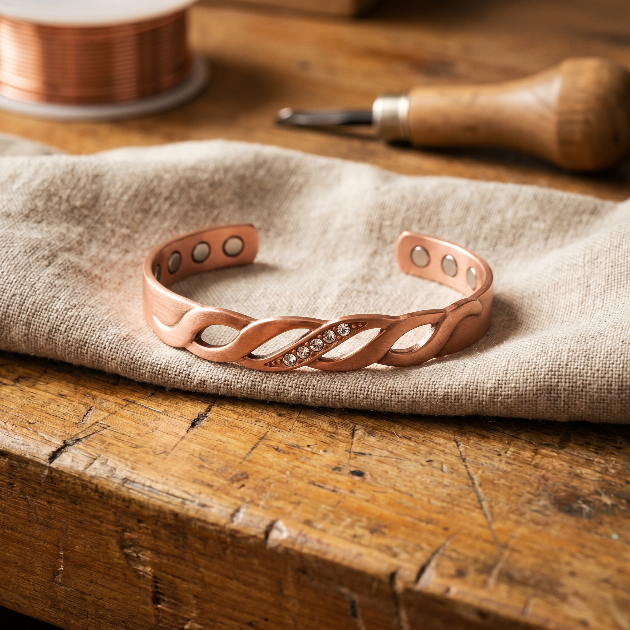 Seam Copper Bracelet