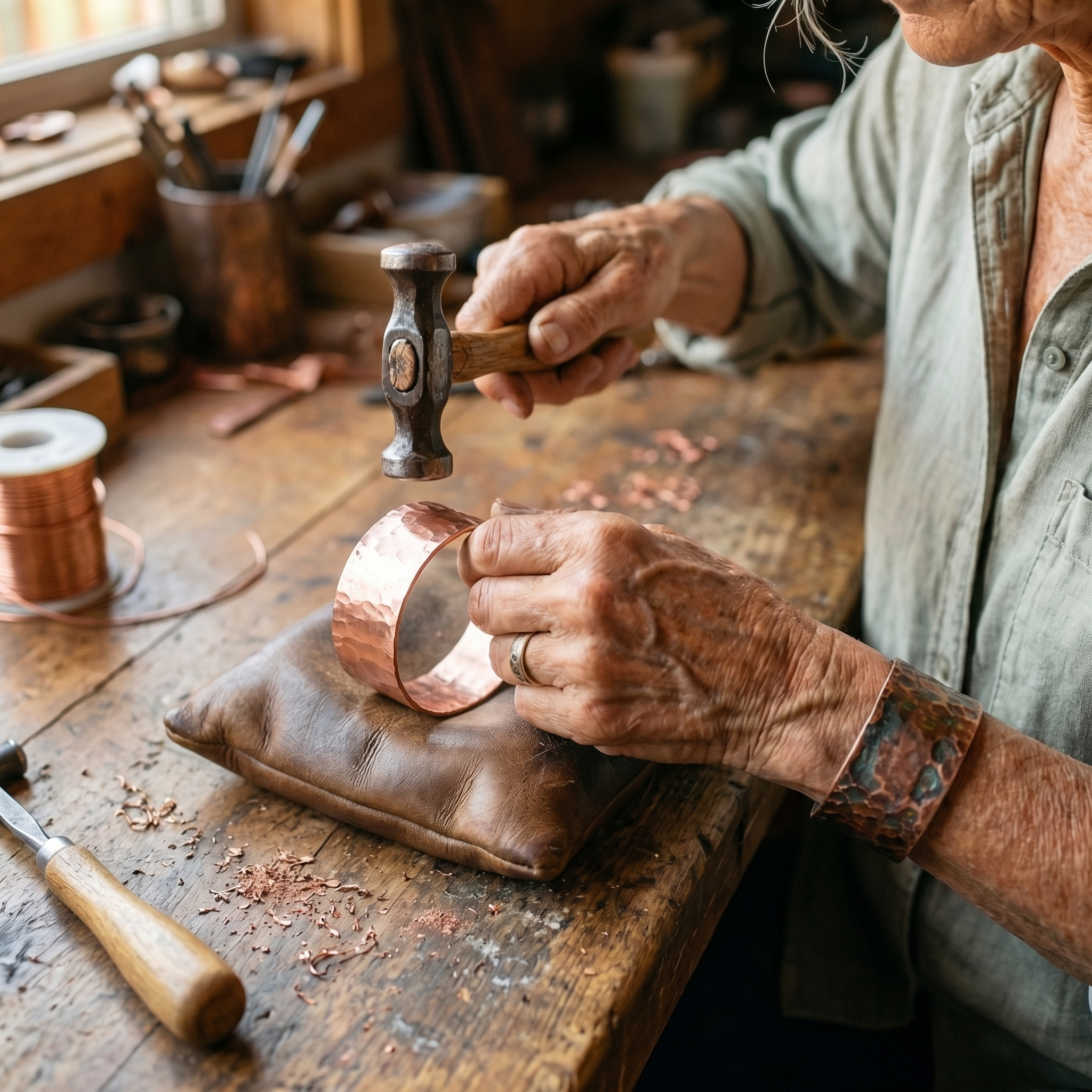 Anvil Copper Bracelet
