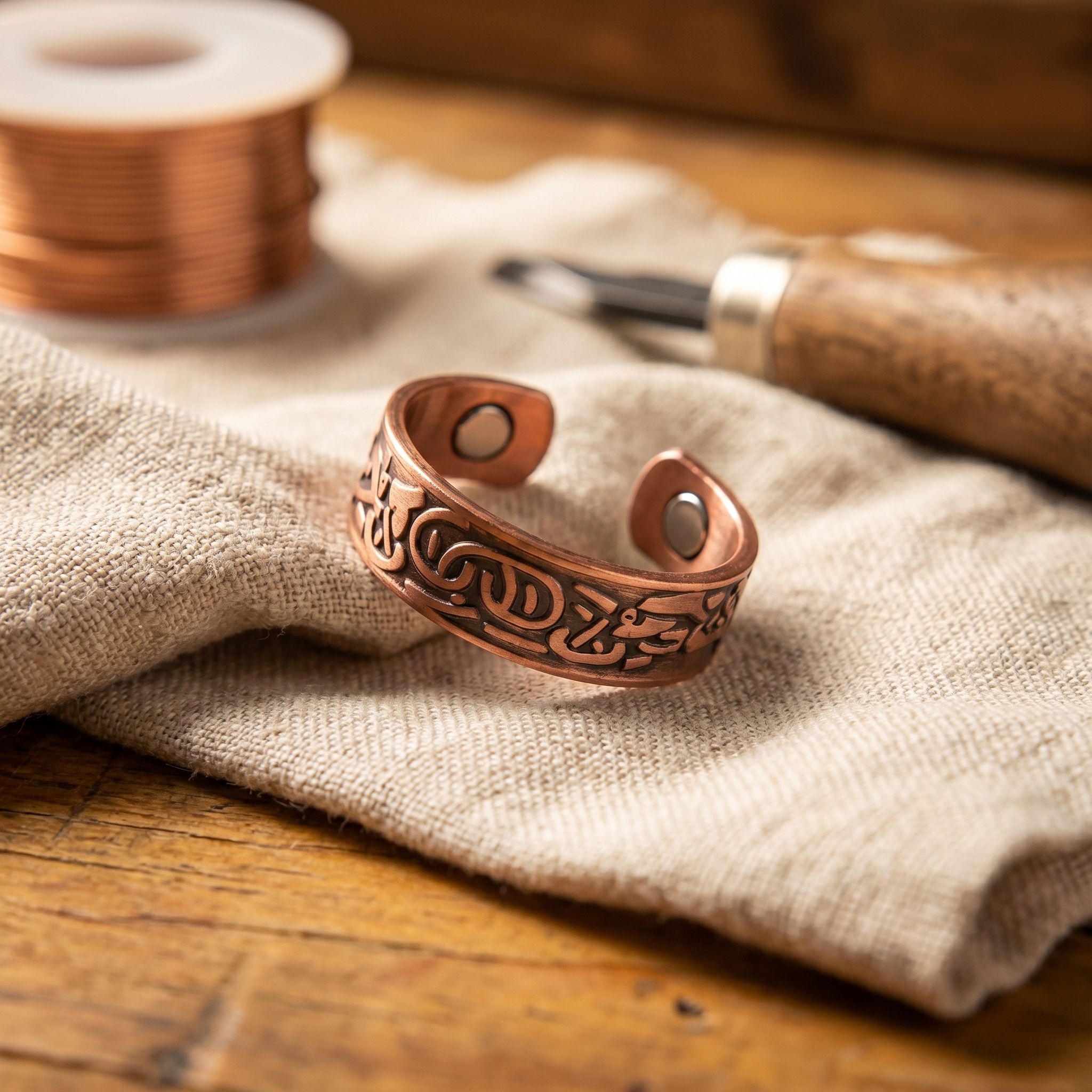 Copper Soul Burr Copper Ring