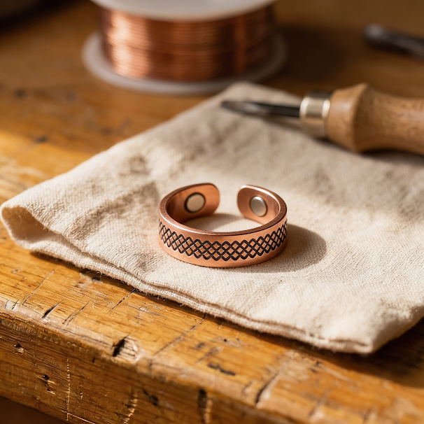 Copper Soul Grid Copper Ring