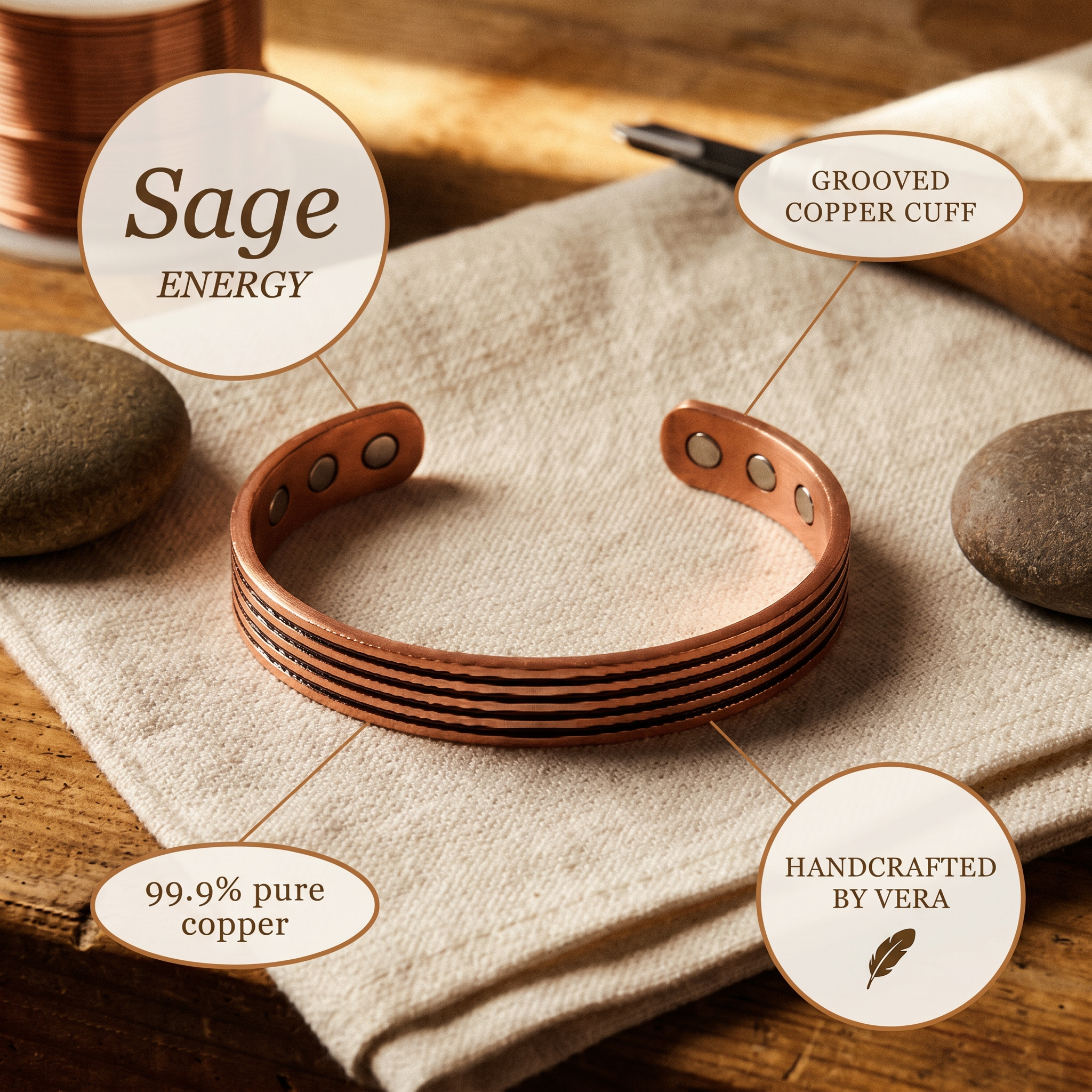 Sage Copper Bracelet