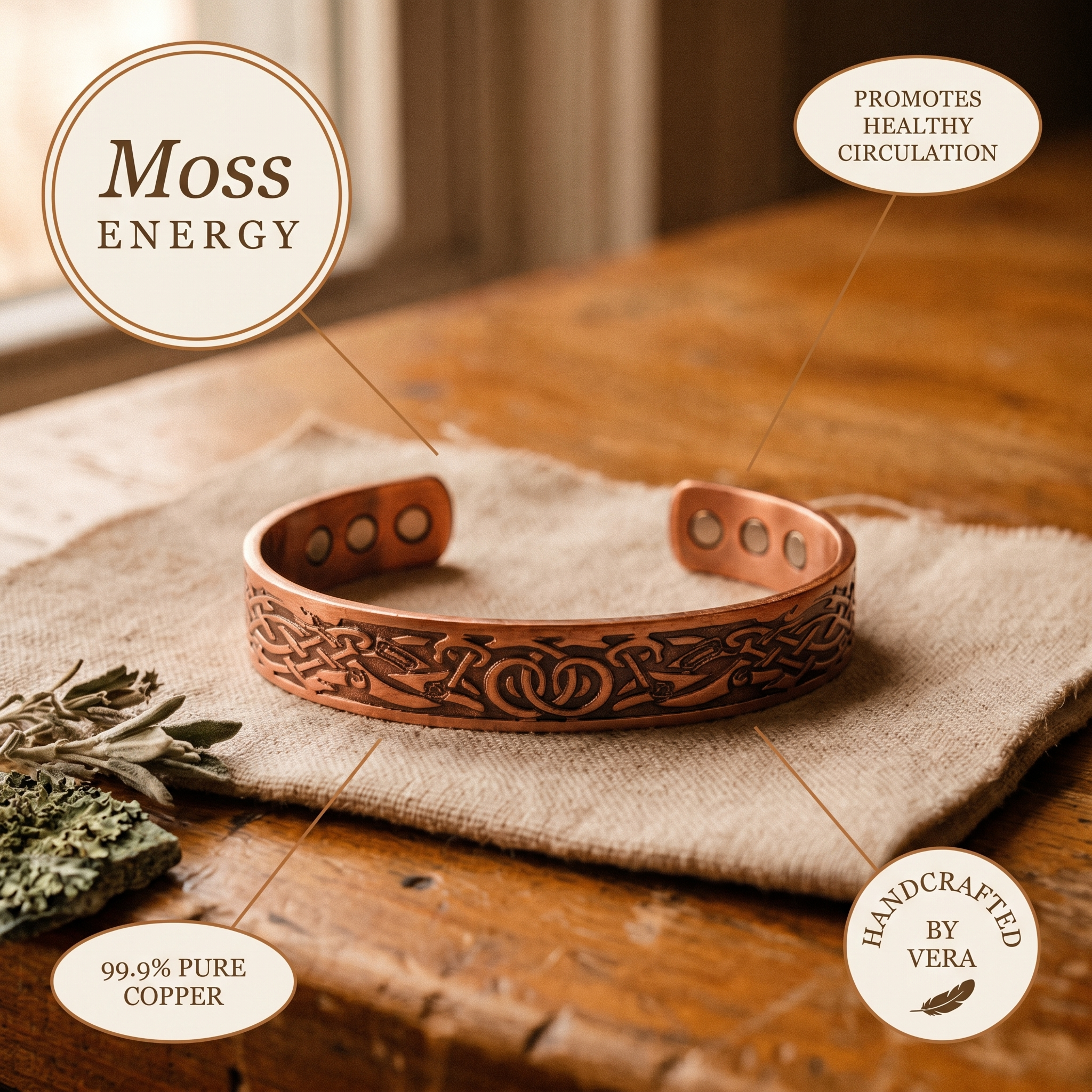 Moss Copper Bracelet
