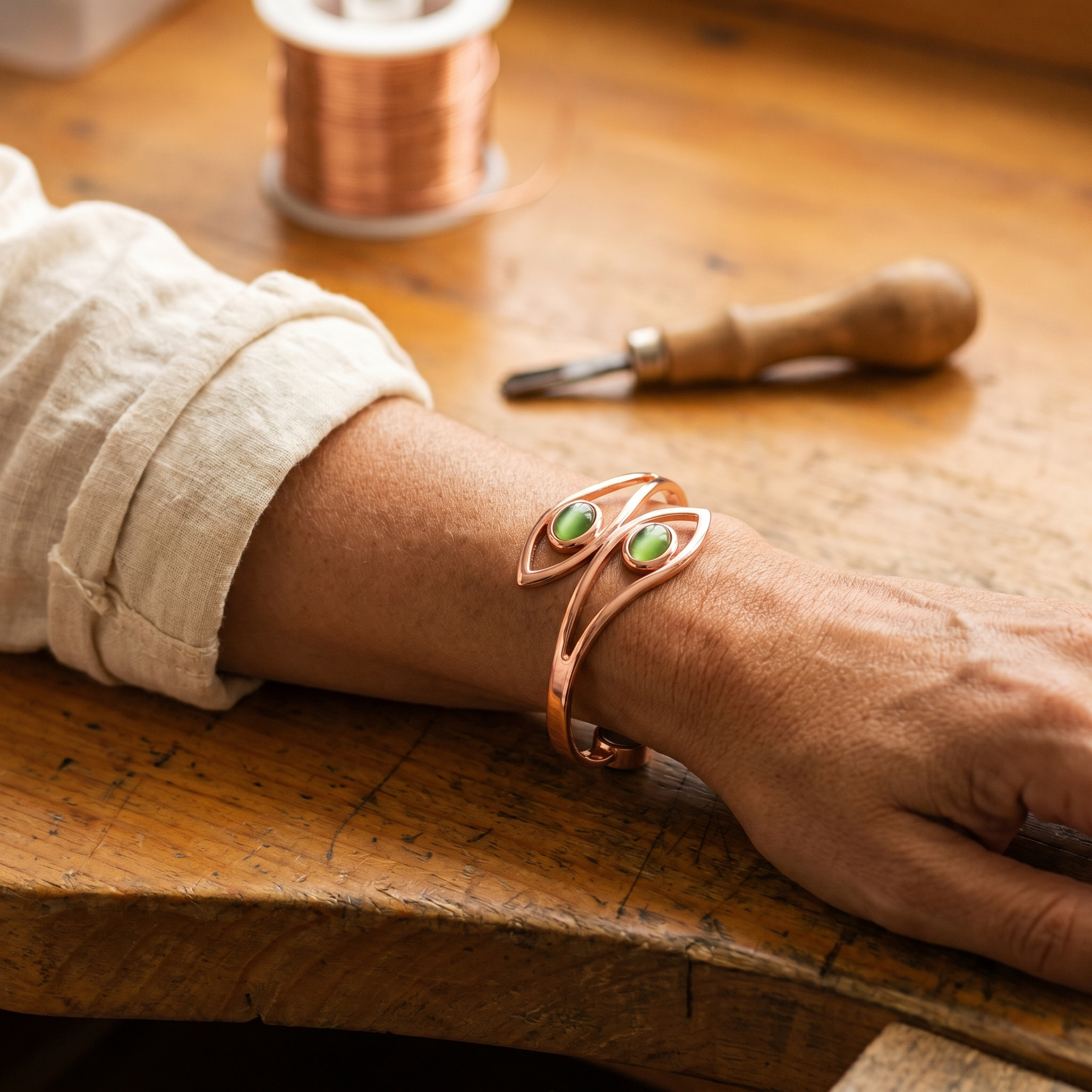 Opal Copper Bracelet