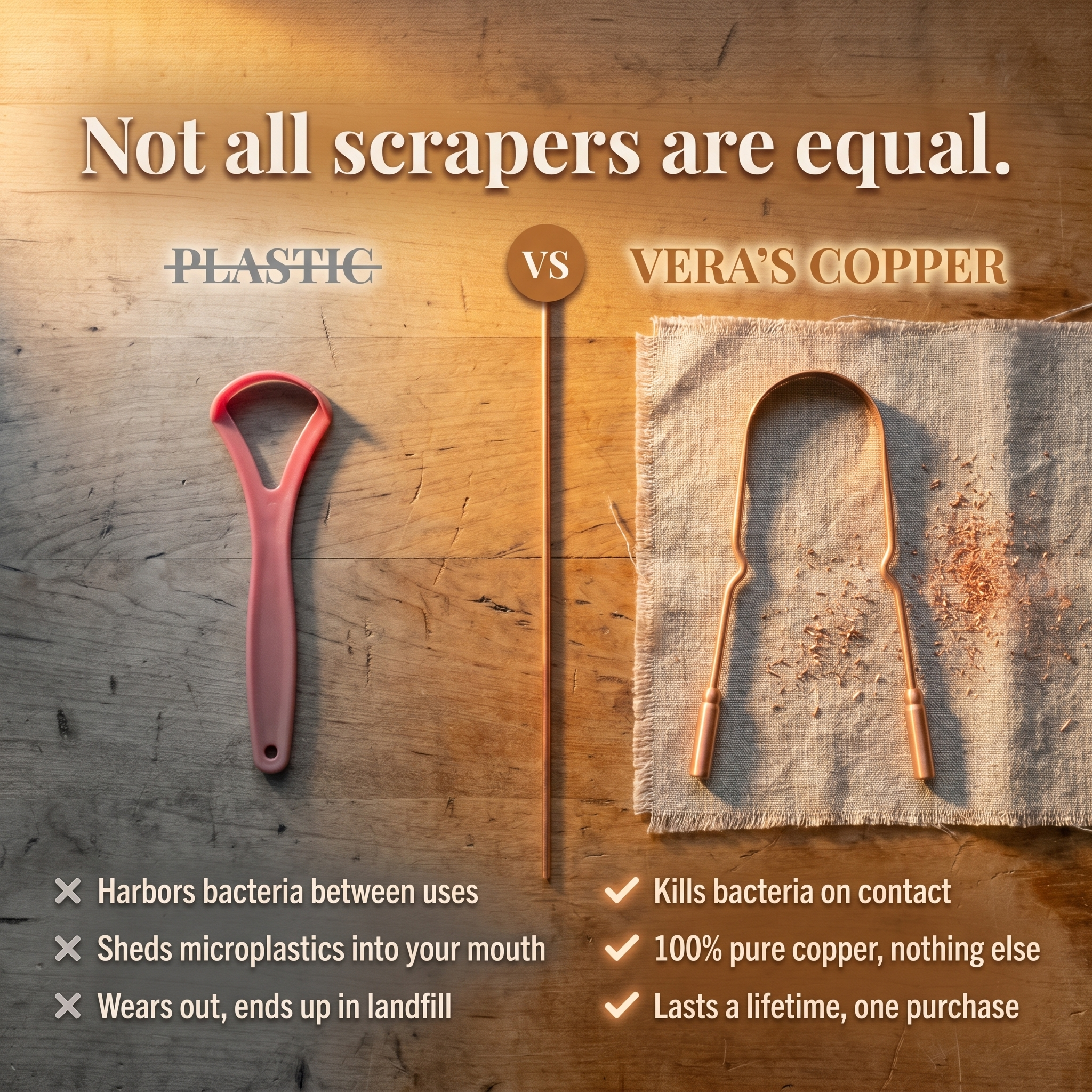 Pure Copper Tongue Scraper