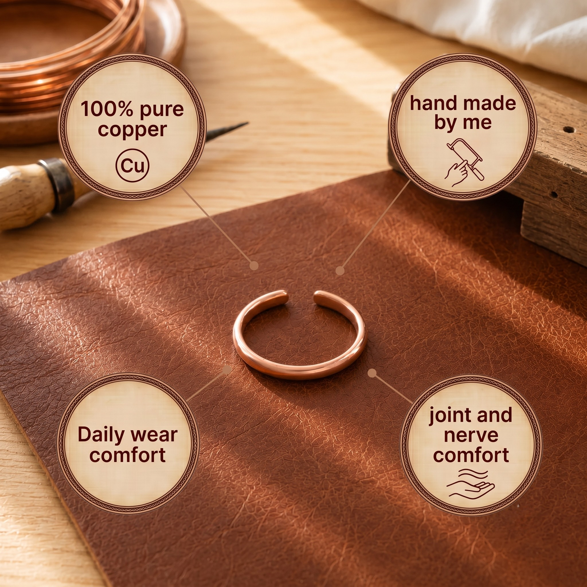 Slick Copper Toe Ring