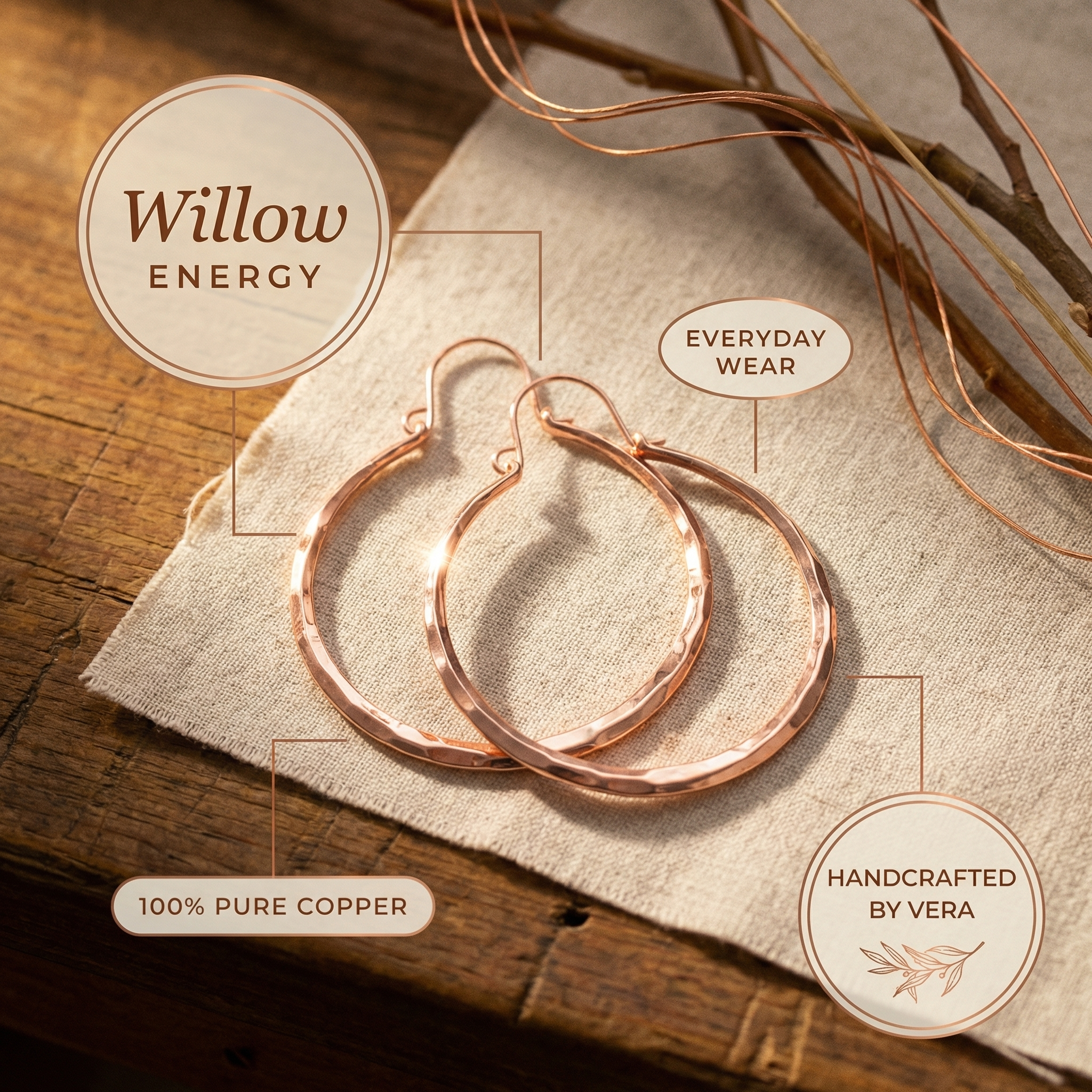 Willow Copper Earrings