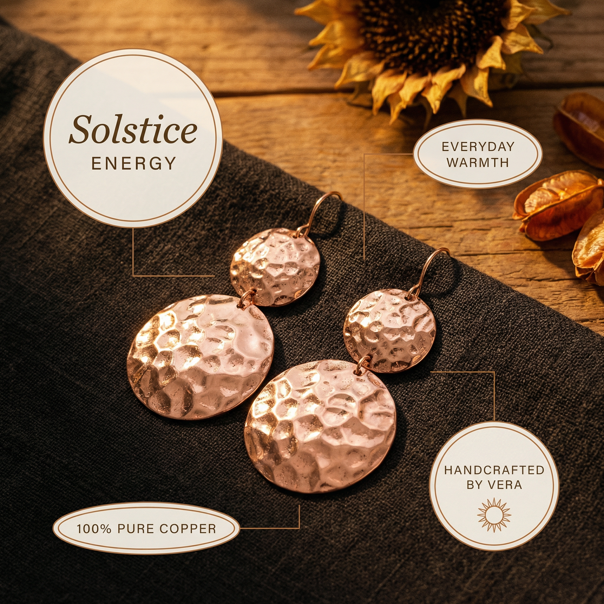 Solstice Copper Earrings