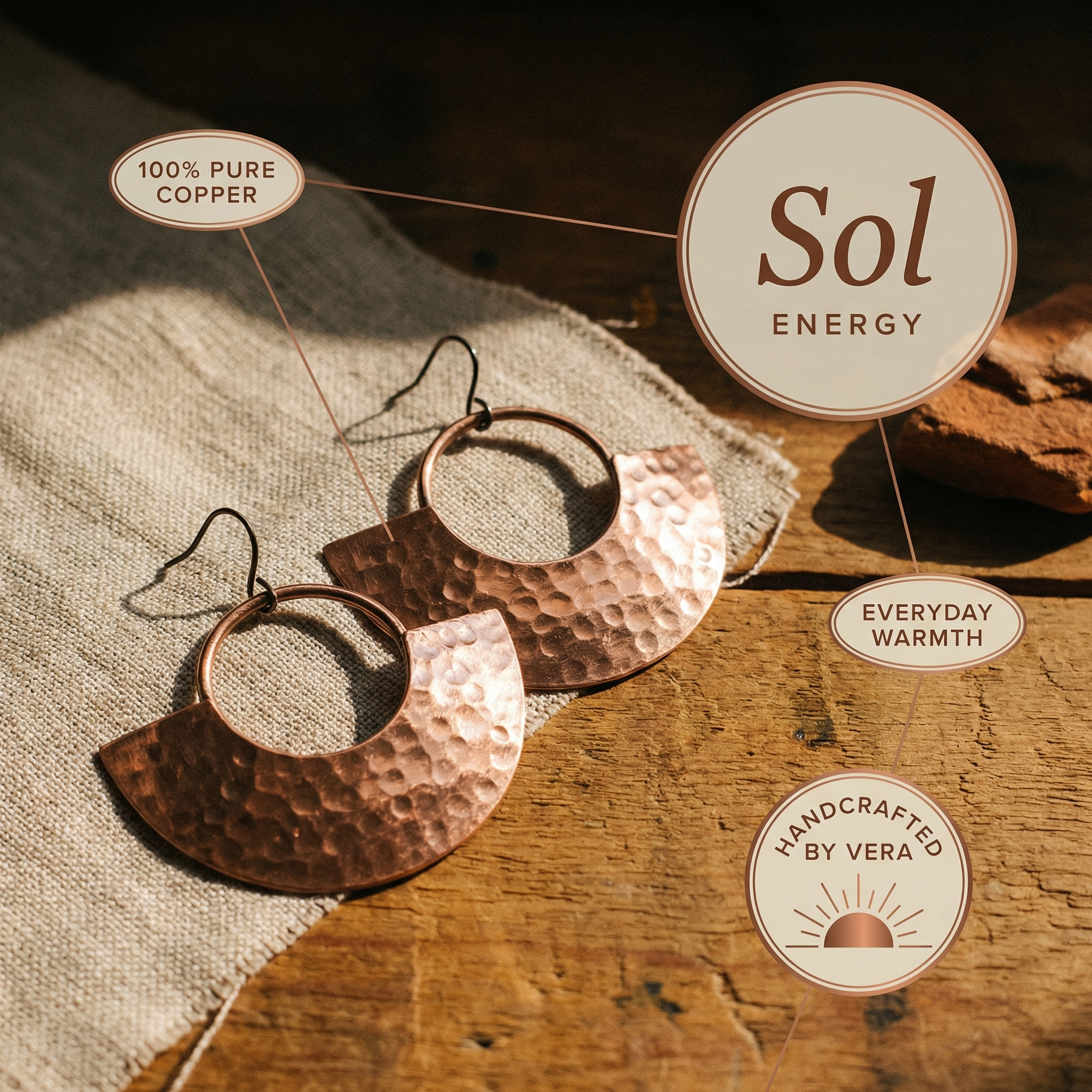 Sol Copper Earrings