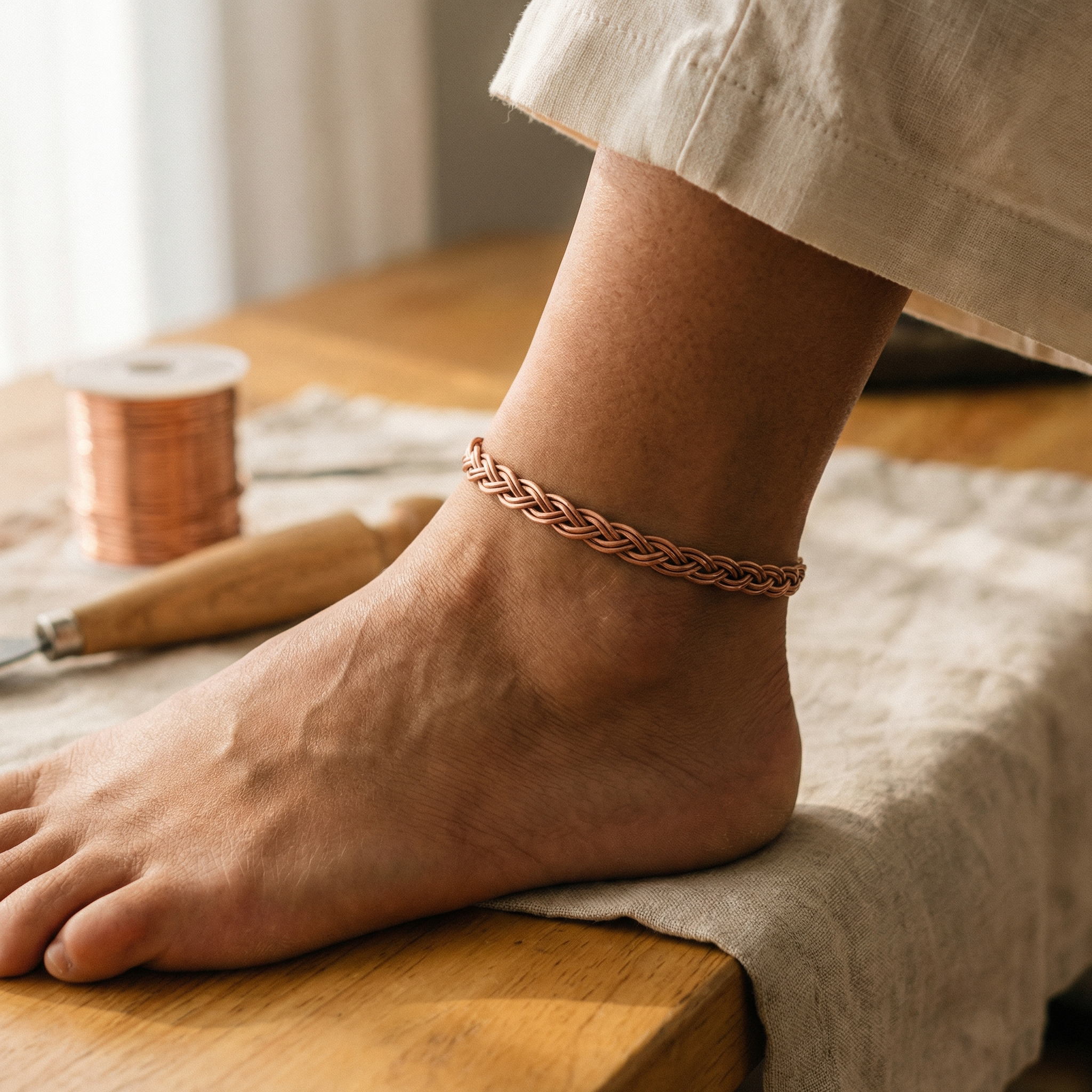 Reed Copper Anklet