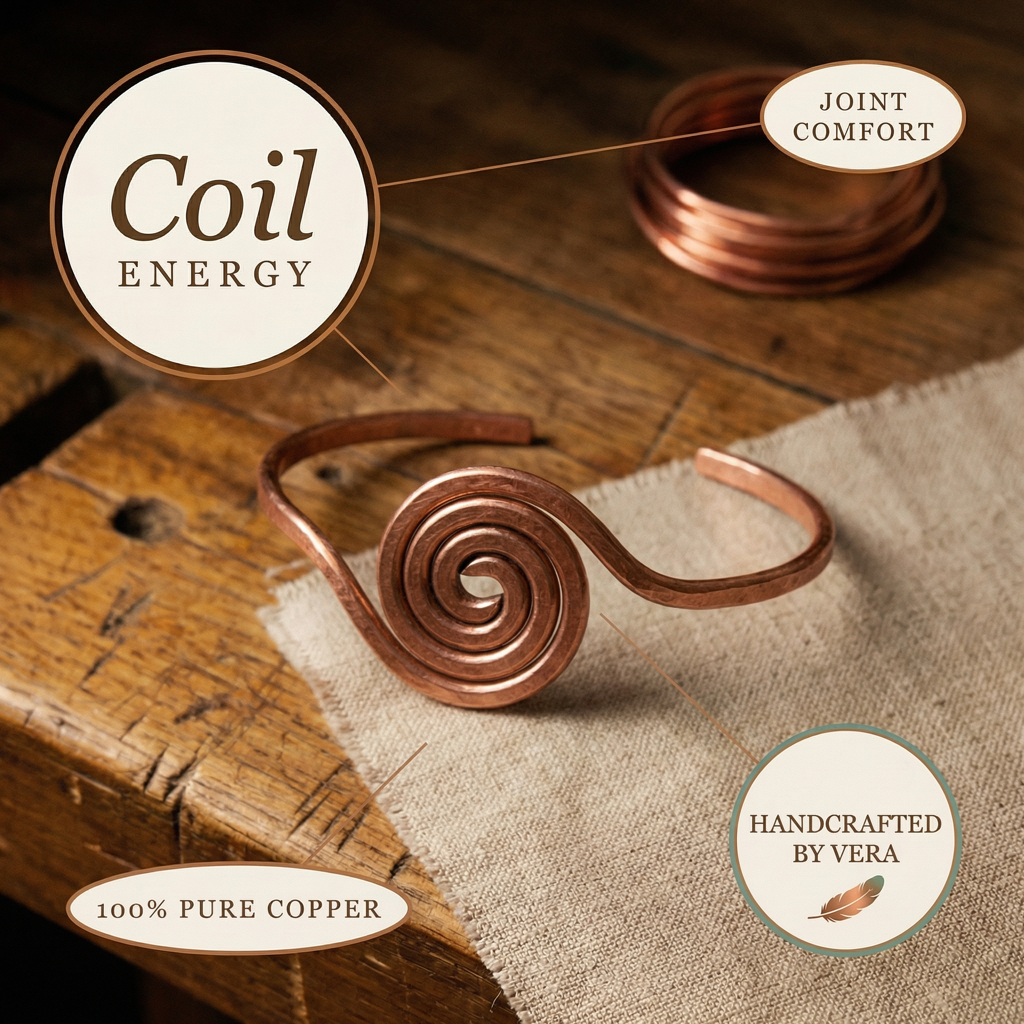 Coil Copper Anklet