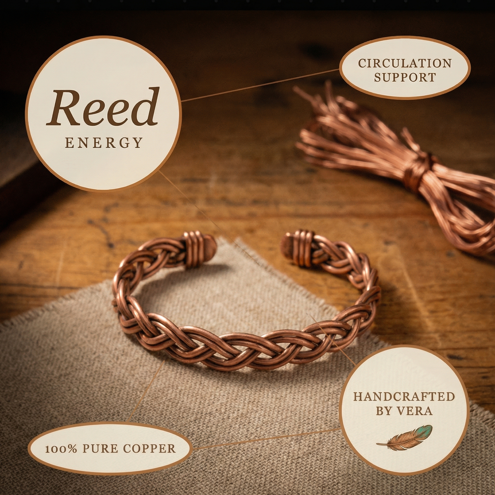 Reed Copper Anklet