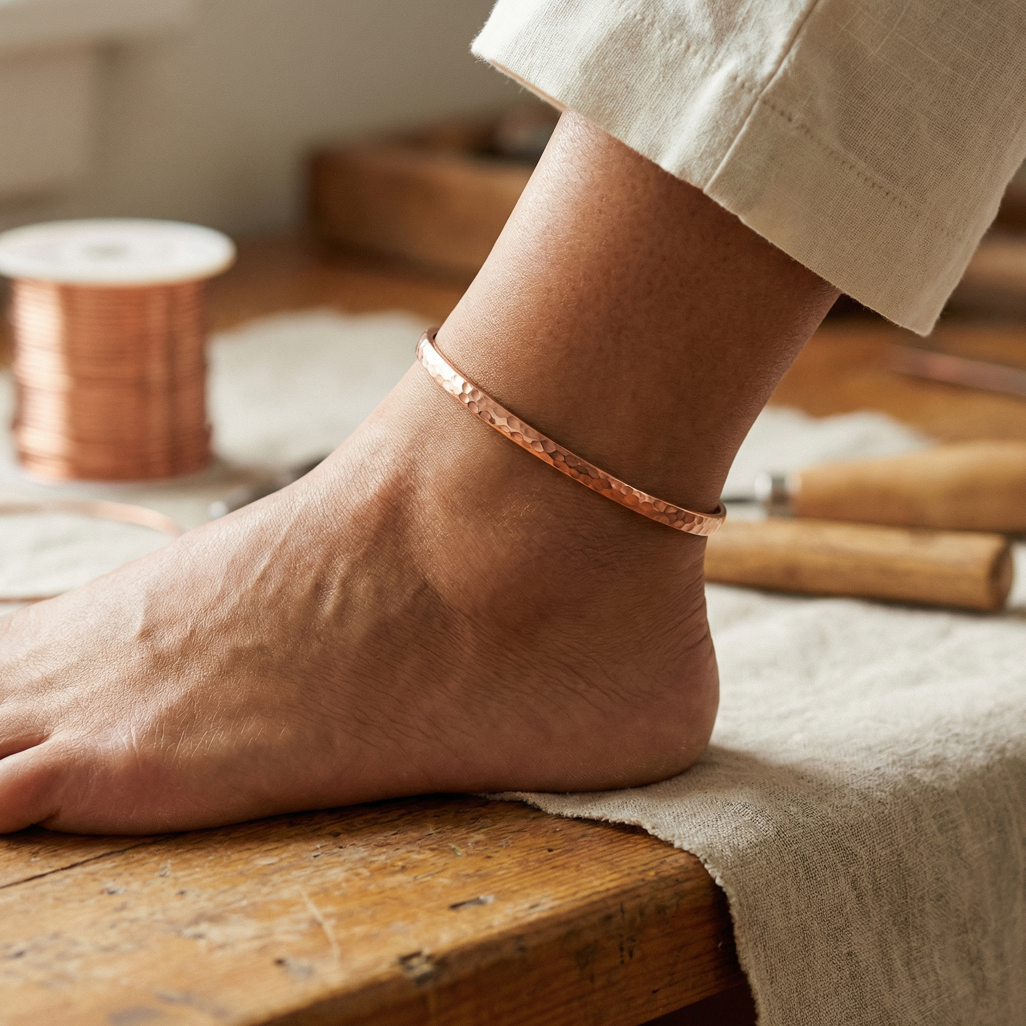 Sand Copper Anklet
