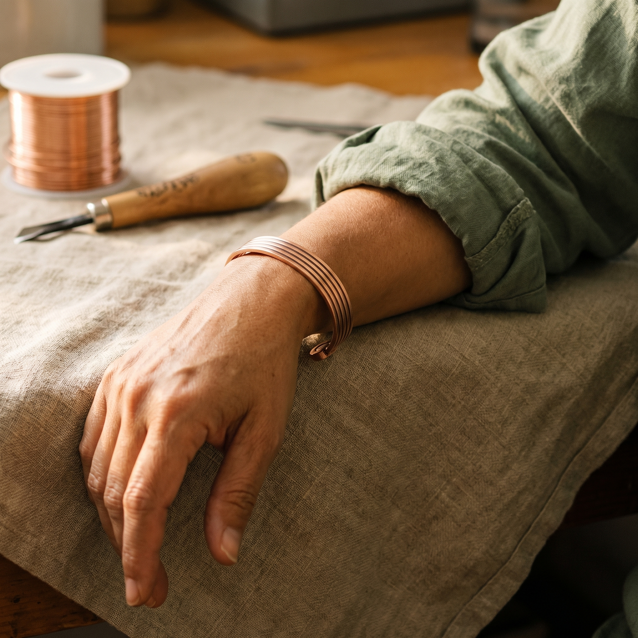 Ridge Copper Bracelet