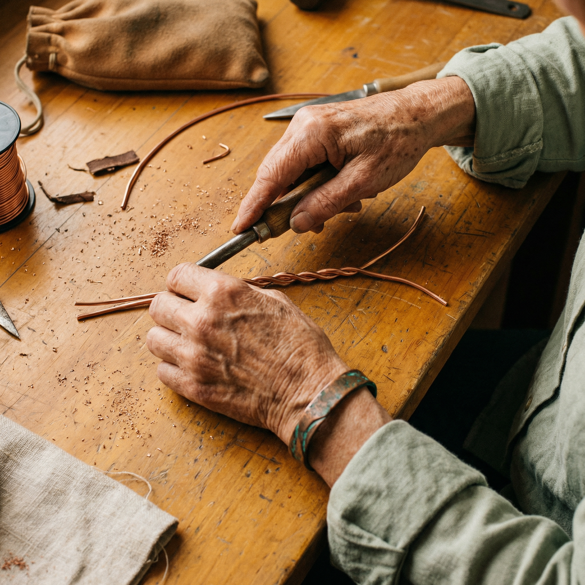 Seam Copper Bracelet