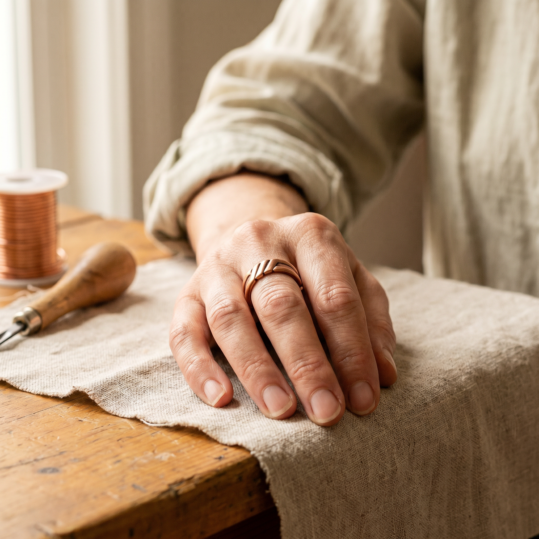 Peat Copper Ring
