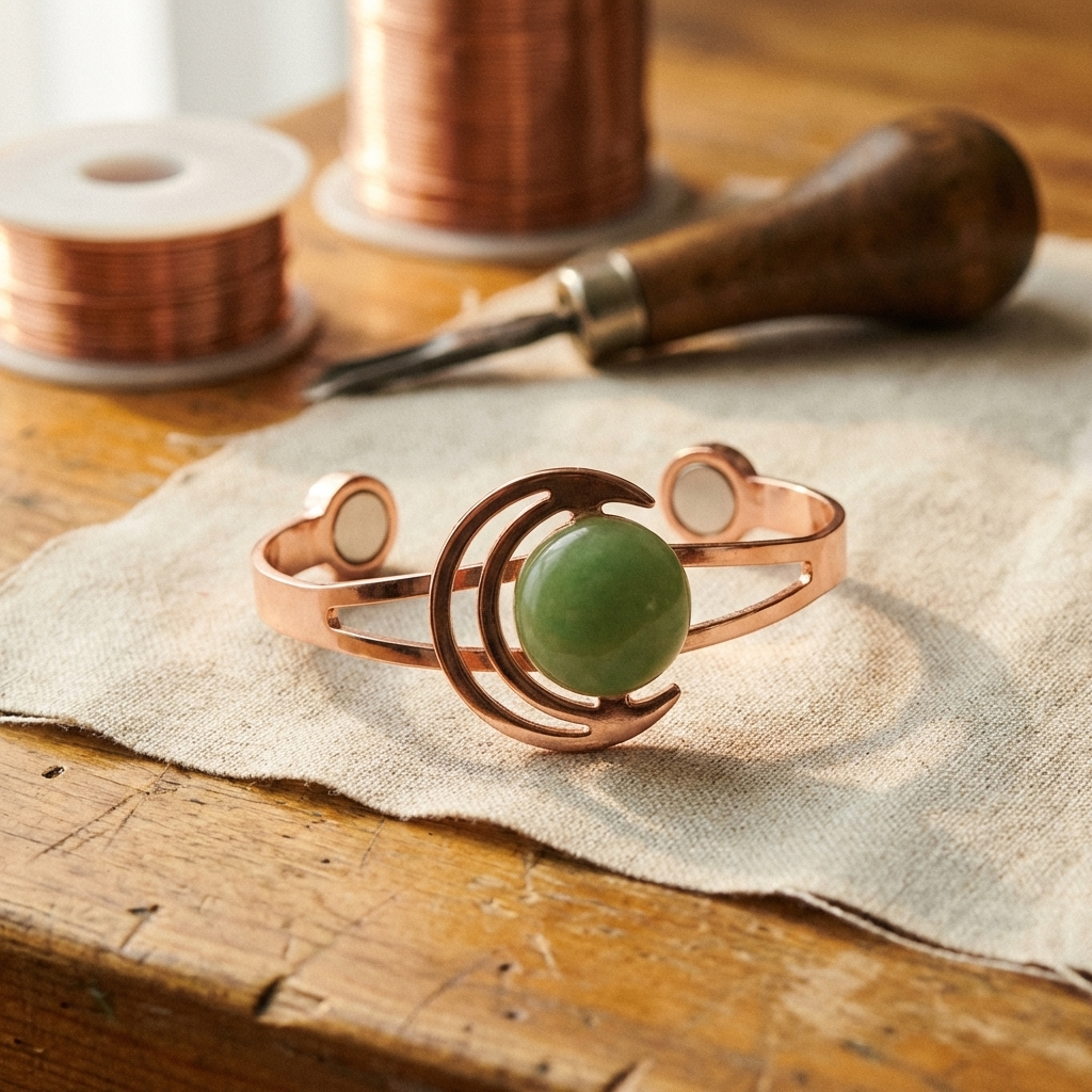Sphere Green Copper Bracelet