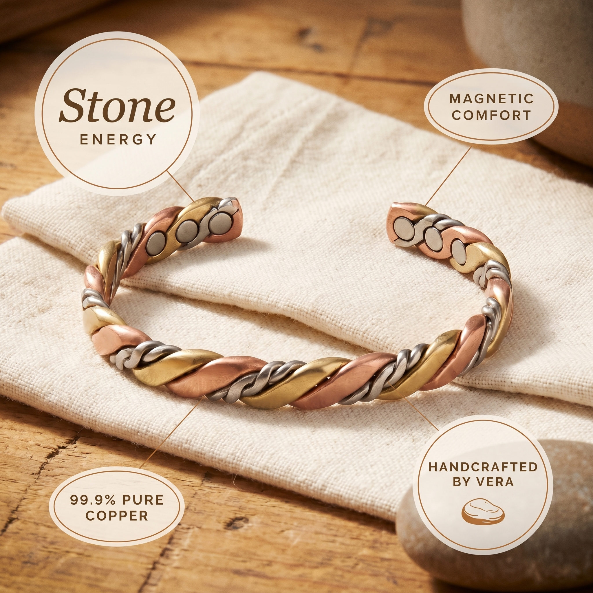 Stone Copper Bracelet
