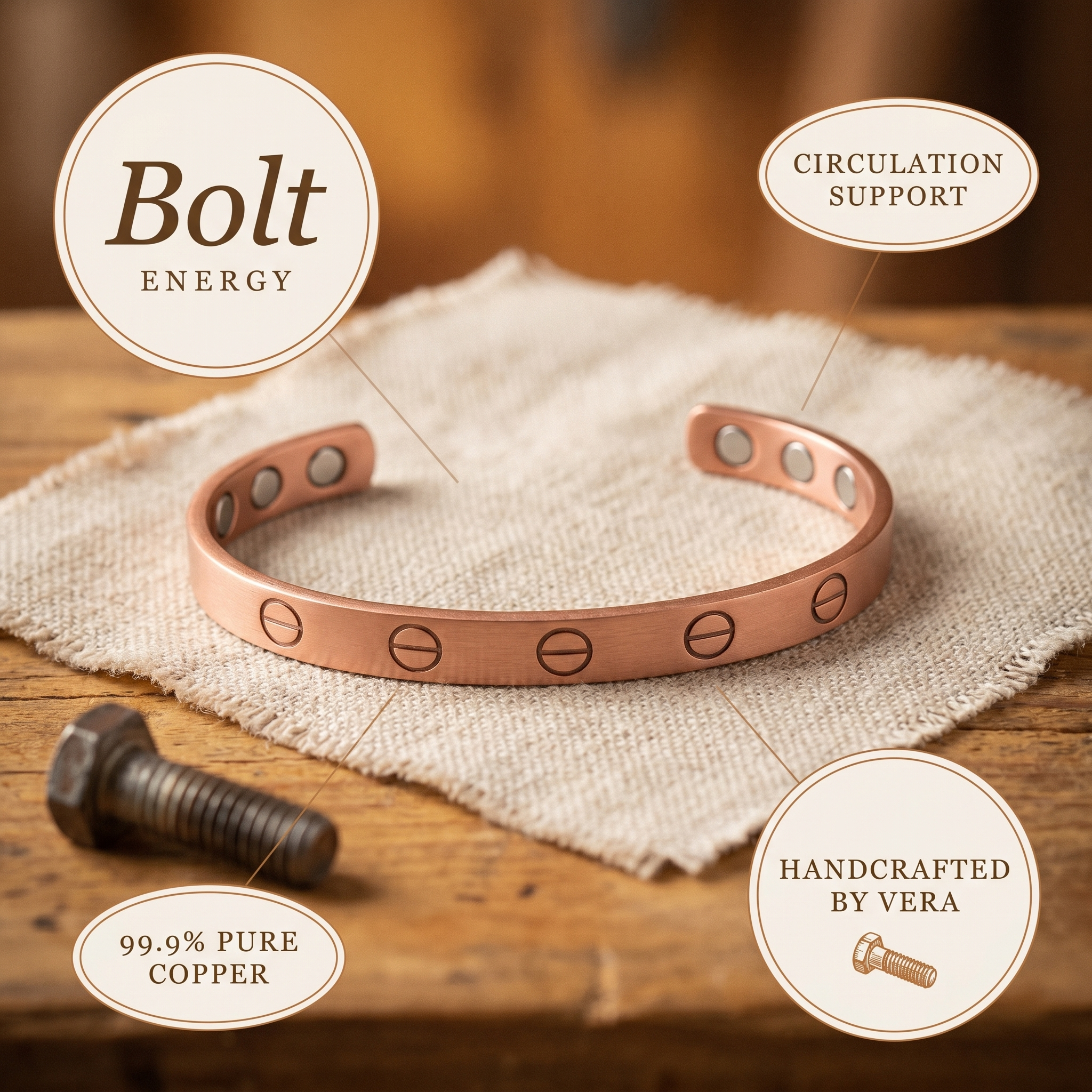 Bolt Copper Bracelet