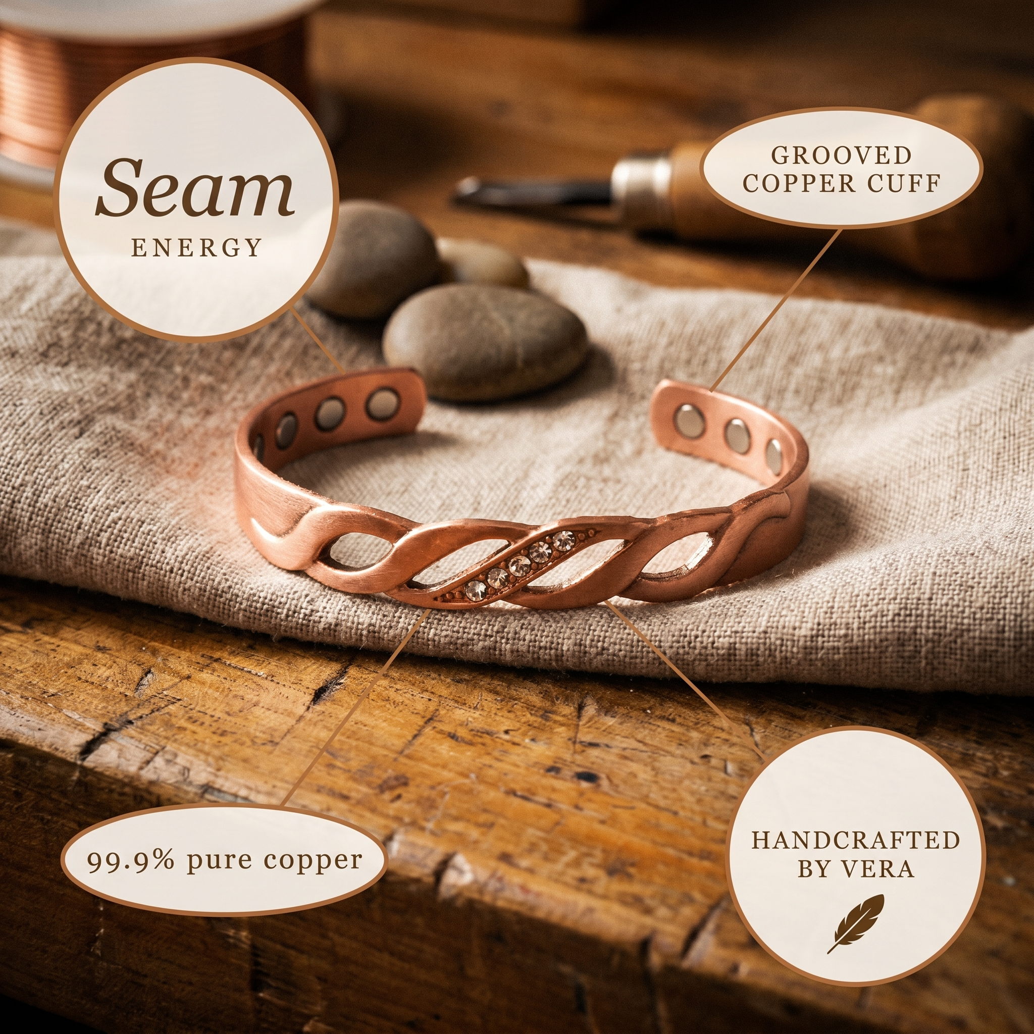 Seam Copper Bracelet