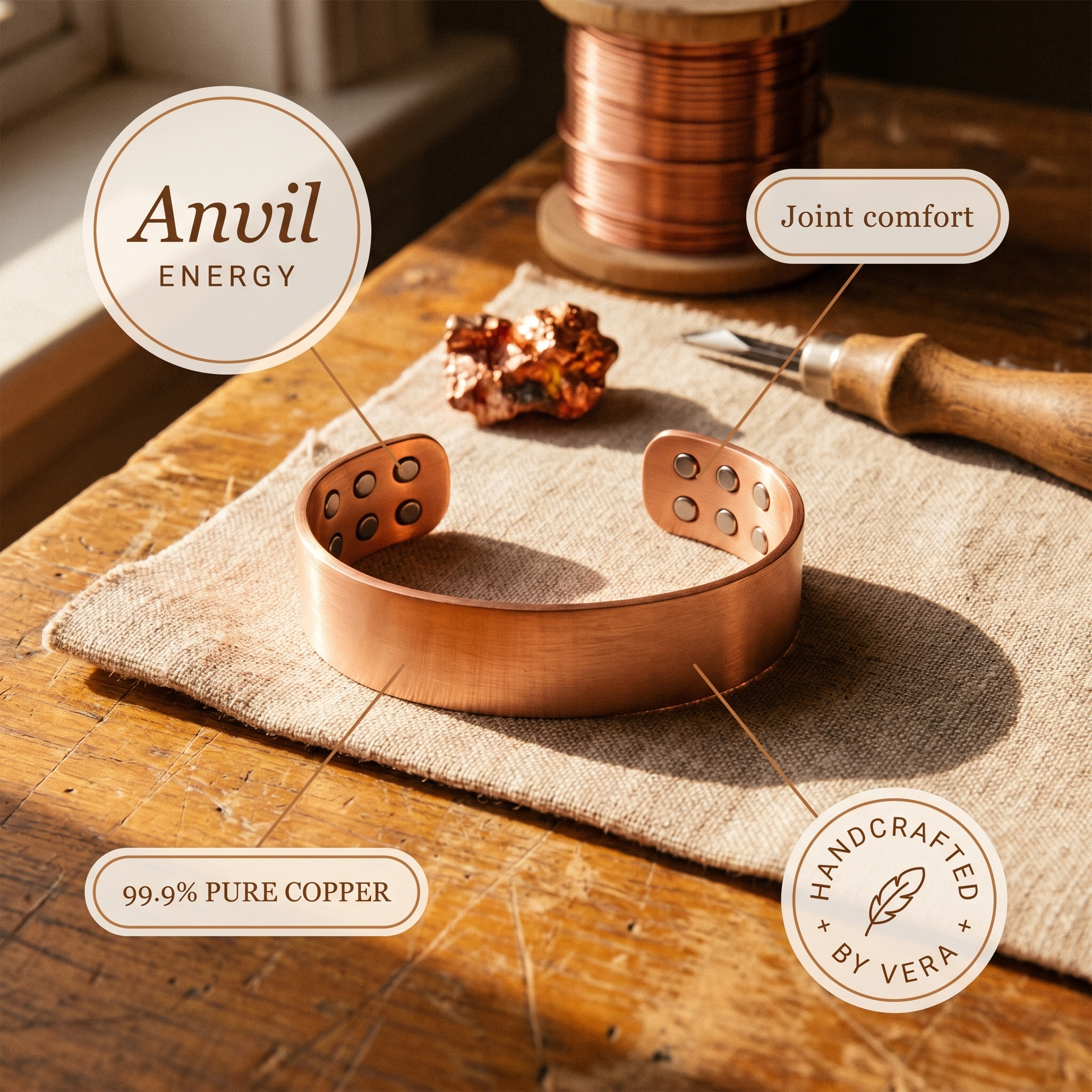 Anvil Copper Bracelet