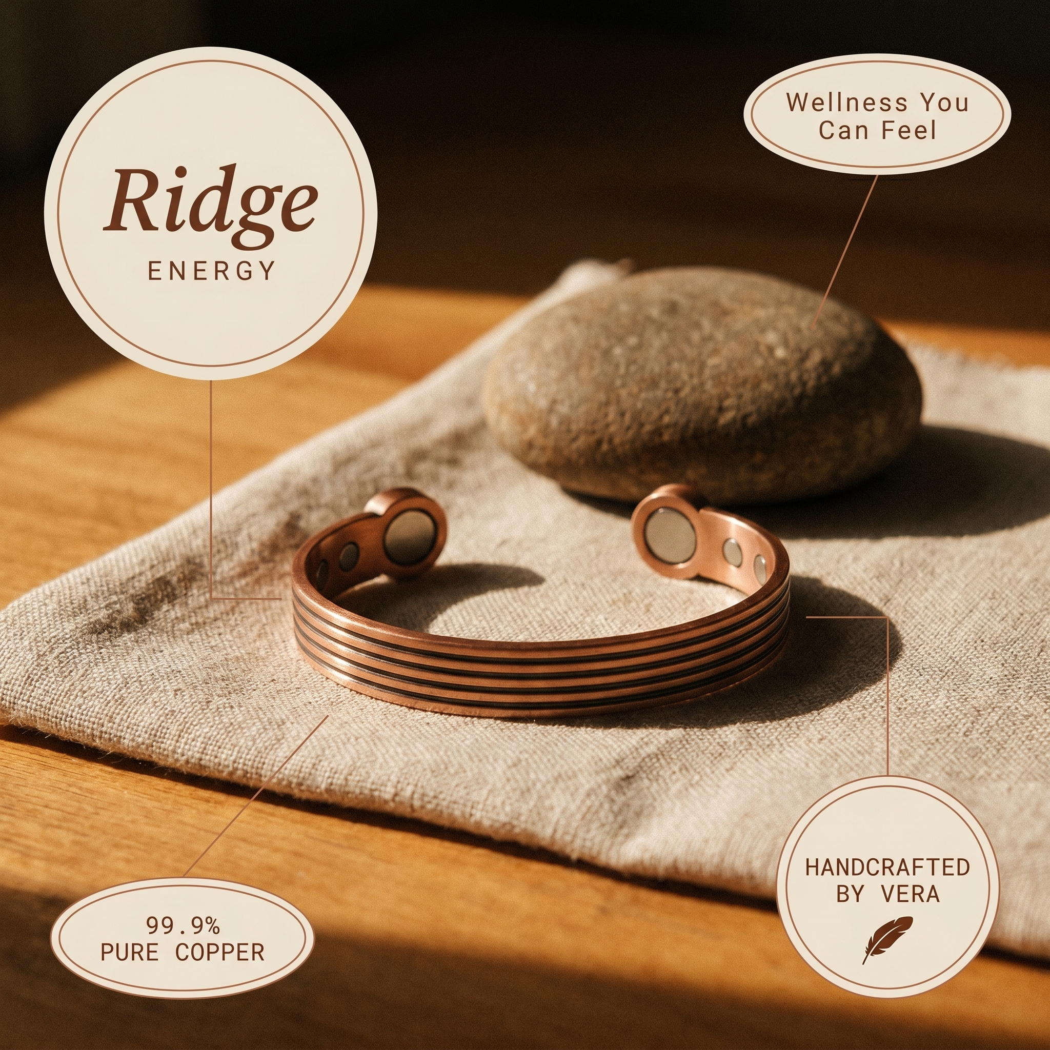 Ridge Copper Bracelet