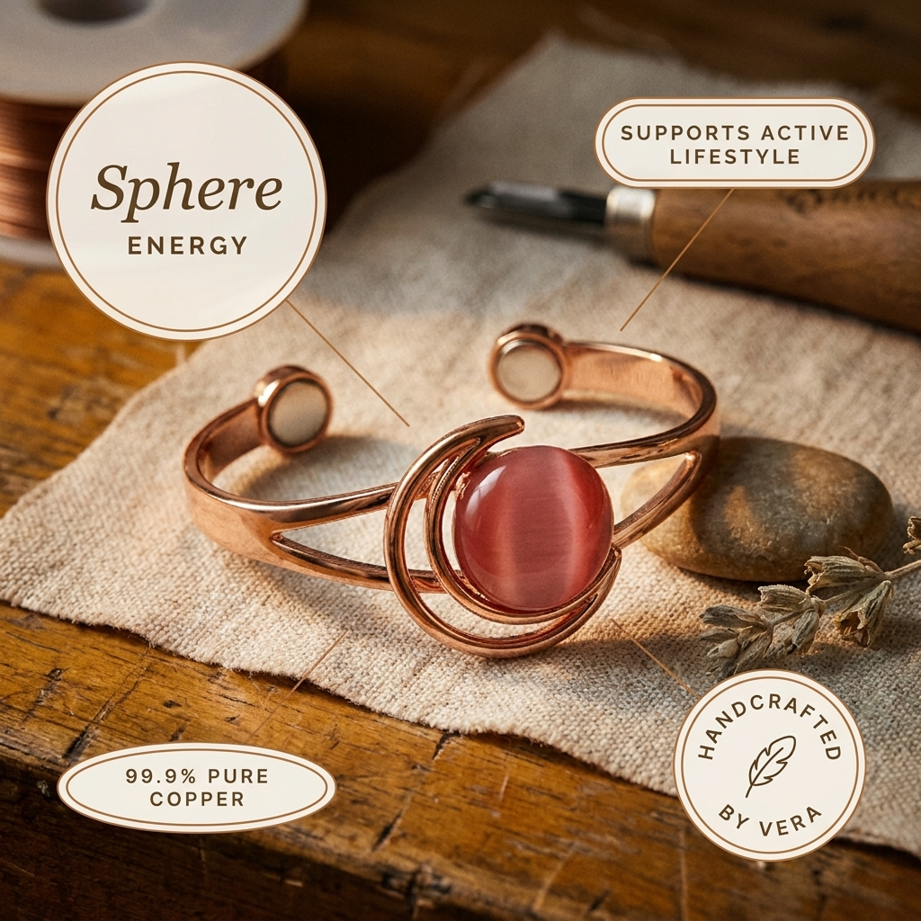 Sphere Pink Copper Bracelet