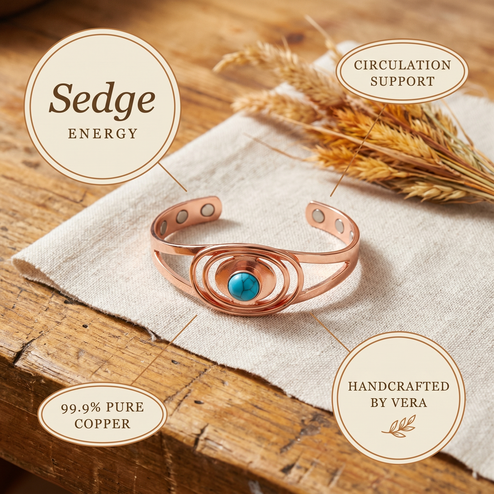 Sedge Copper Bracelet