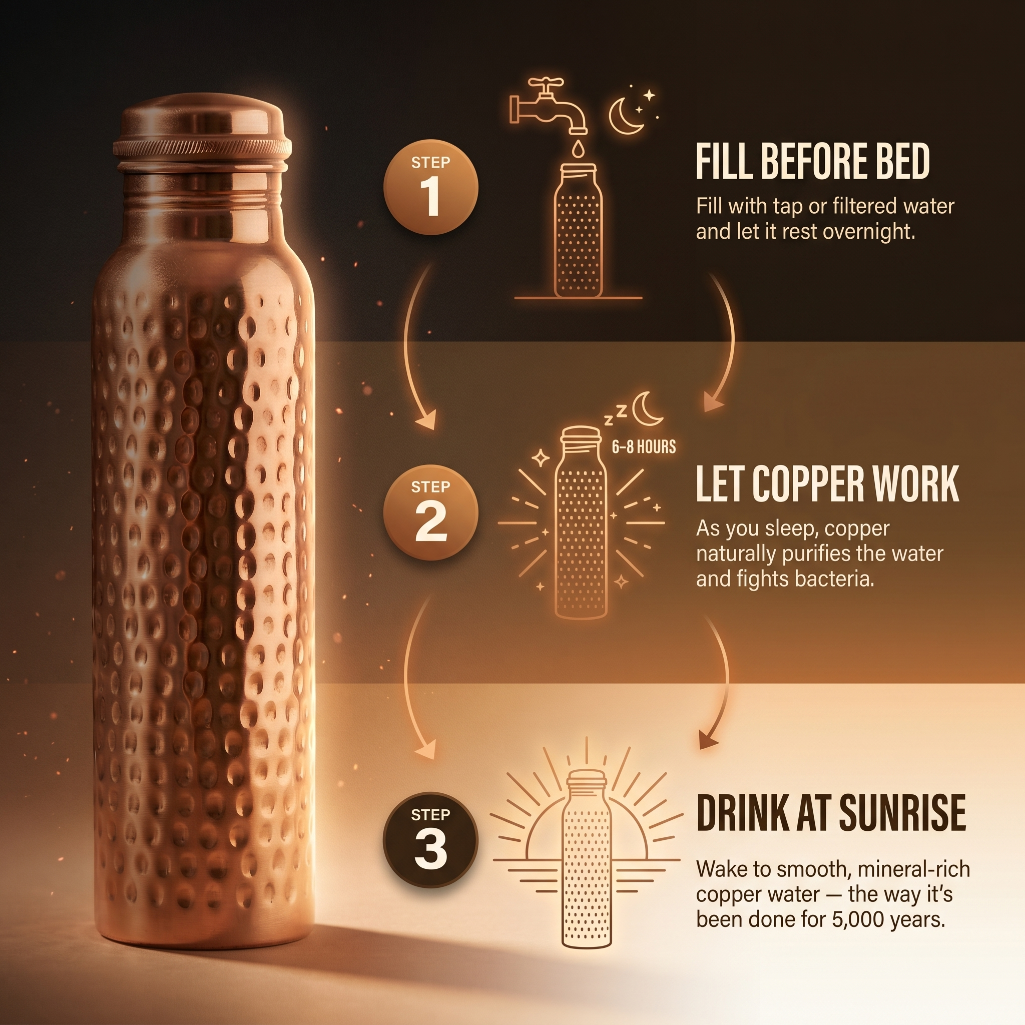 Vera's Pure Copper Water Bottle